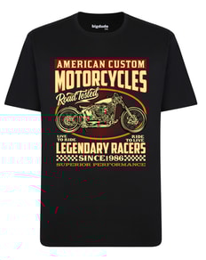 Bigdude Legendary Racers Print T-Shirt Black Tall